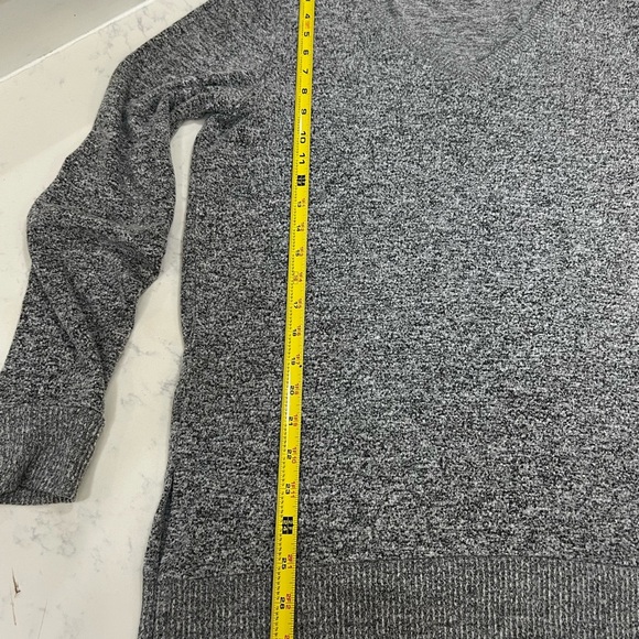 Gray V-Neck Women's Sweater - Picture 8 of 10